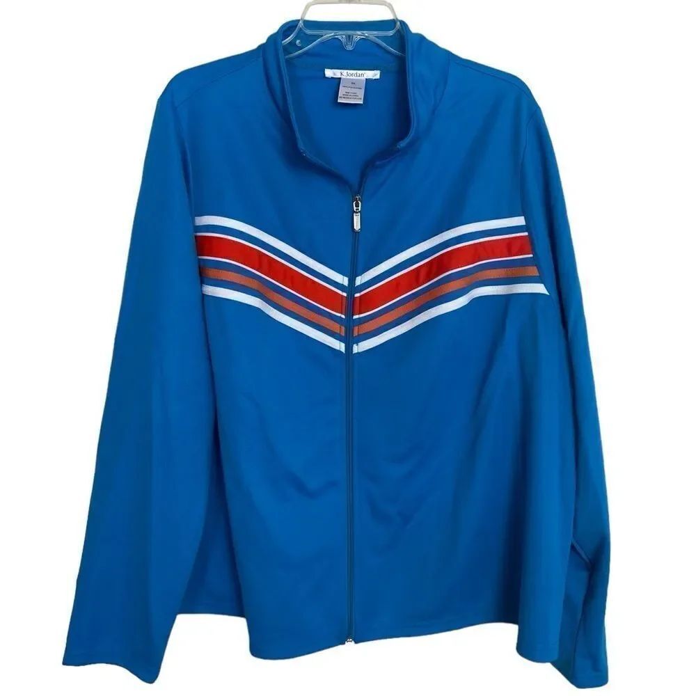 K. Jordan 3X metro style full zip lightweight jacket with stripes